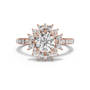 Image for Round Fancy Halo Ring with French Pave band