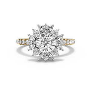 Image for Round Fancy Halo Ring with French Pave band