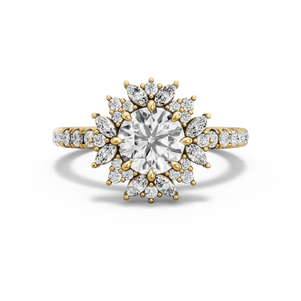 Image for Round Fancy Halo Ring with French Pave band