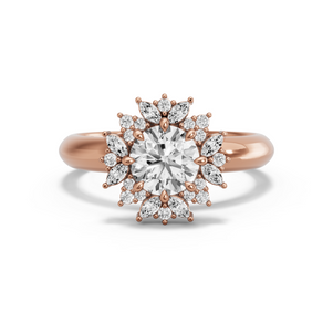 Image for Round Fancy Halo Ring with Knife Edge Solitaire band