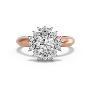 Image for Round Fancy Halo Ring with Knife Edge Solitaire band