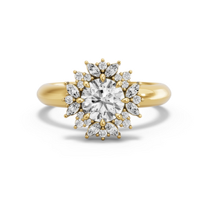 Image for Round Fancy Halo Ring with Knife Edge Solitaire band