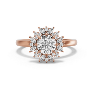 Image for Round Fancy Halo Ring with Solitaire band