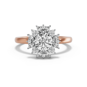 Image for Round Fancy Halo Ring with Solitaire band