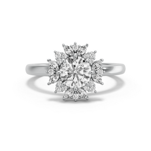 Image for Round Fancy Halo Ring with Solitaire band