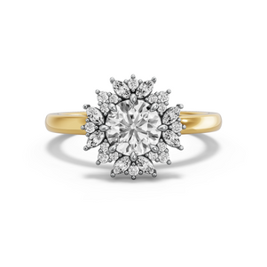 Image for Round Fancy Halo Ring with Solitaire band