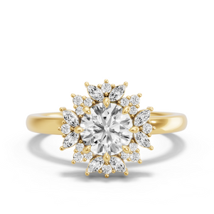 Image for Round Fancy Halo Ring with Solitaire band
