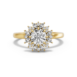 Image for Round Fancy Halo Ring with Solitaire band