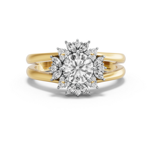 Image for Round Fancy Halo Ring with Split Ring Solitaire band