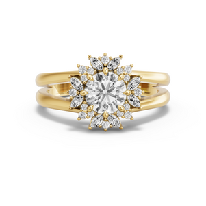 Image for Round Fancy Halo Ring with Split Ring Solitaire band