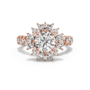 Image for Round Fancy Halo Ring with Twist Pave band