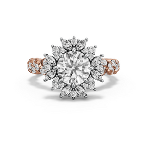 Image for Round Fancy Halo Ring with Twist Pave band