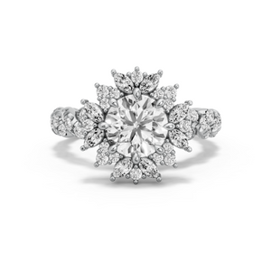 Image for Round Fancy Halo Ring with Twist Pave band