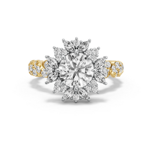 Image for Round Fancy Halo Ring with Twist Pave band