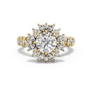 Image for Round Fancy Halo Ring with Twist Pave band