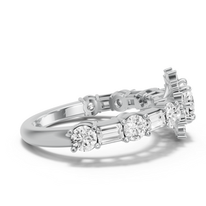 Image for Square Cushion Fancy Halo Ring with Alternating Baguette band