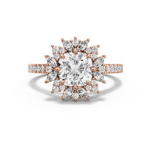 Image for Square Cushion Fancy Halo Ring with Cathedral Pave band
