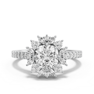 Image for Square Cushion Fancy Halo Ring with Cathedral Pave band