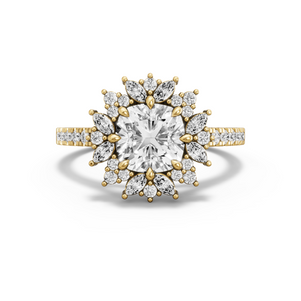 Image for Square Cushion Fancy Halo Ring with Cathedral Pave band