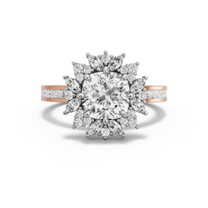 Image for Square Cushion Fancy Halo Ring with Channel band
