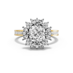 Image for Square Cushion Fancy Halo Ring with Channel band