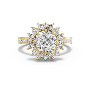 Image for Square Cushion Fancy Halo Ring with Channel band