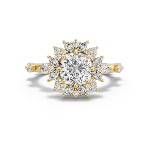 Image for Square Cushion Fancy Halo Ring with Floating Station band