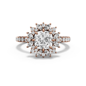 Image for Square Cushion Fancy Halo Ring with French Pave band