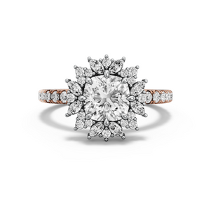 Image for Square Cushion Fancy Halo Ring with French Pave band