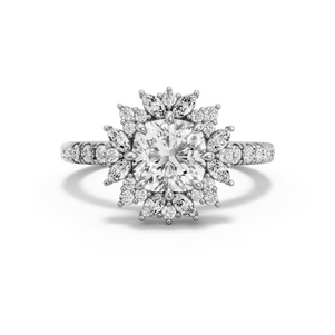 Image for Square Cushion Fancy Halo Ring with French Pave band