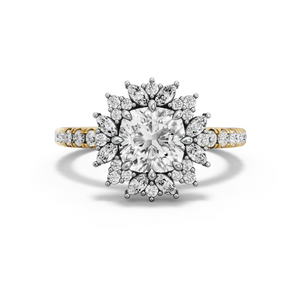 Image for Square Cushion Fancy Halo Ring with French Pave band