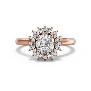 Image for Square Cushion Fancy Halo Ring with Knife Edge Cathedral band