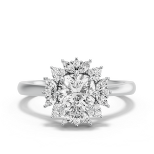 Image for Square Cushion Fancy Halo Ring with Knife Edge Cathedral band