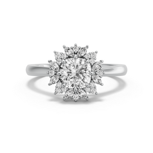 Image for Square Cushion Fancy Halo Ring with Knife Edge Cathedral band