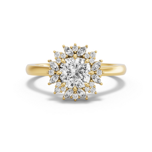 Image for Square Cushion Fancy Halo Ring with Knife Edge Cathedral band