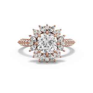 Image for Square Cushion Fancy Halo Ring with Knife Edge Pave band