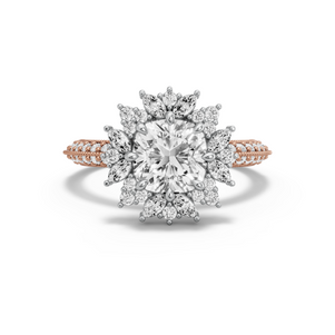 Image for Square Cushion Fancy Halo Ring with Knife Edge Pave band