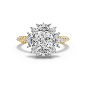 Image for Square Cushion Fancy Halo Ring with Knife Edge Pave band