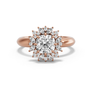 Image for Square Cushion Fancy Halo Ring with Knife Edge Solitaire band