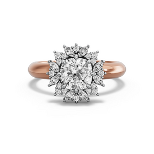 Image for Square Cushion Fancy Halo Ring with Knife Edge Solitaire band