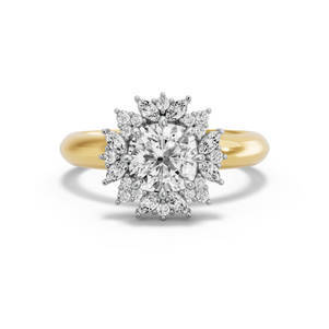 Image for Square Cushion Fancy Halo Ring with Knife Edge Solitaire band