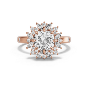 Image for Square Cushion Fancy Halo Ring with Sleek Accent band