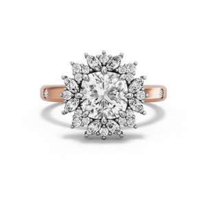 Image for Square Cushion Fancy Halo Ring with Sleek Accent band