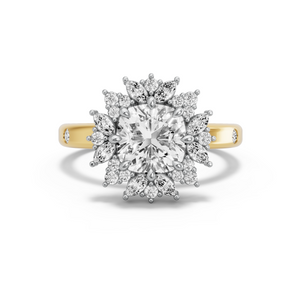 Image for Square Cushion Fancy Halo Ring with Sleek Accent band