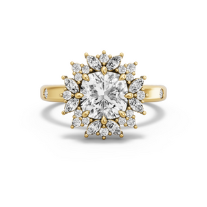 Image for Square Cushion Fancy Halo Ring with Sleek Accent band