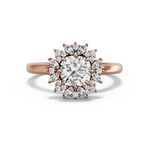 Image for Square Cushion Fancy Halo Ring with Solitaire band