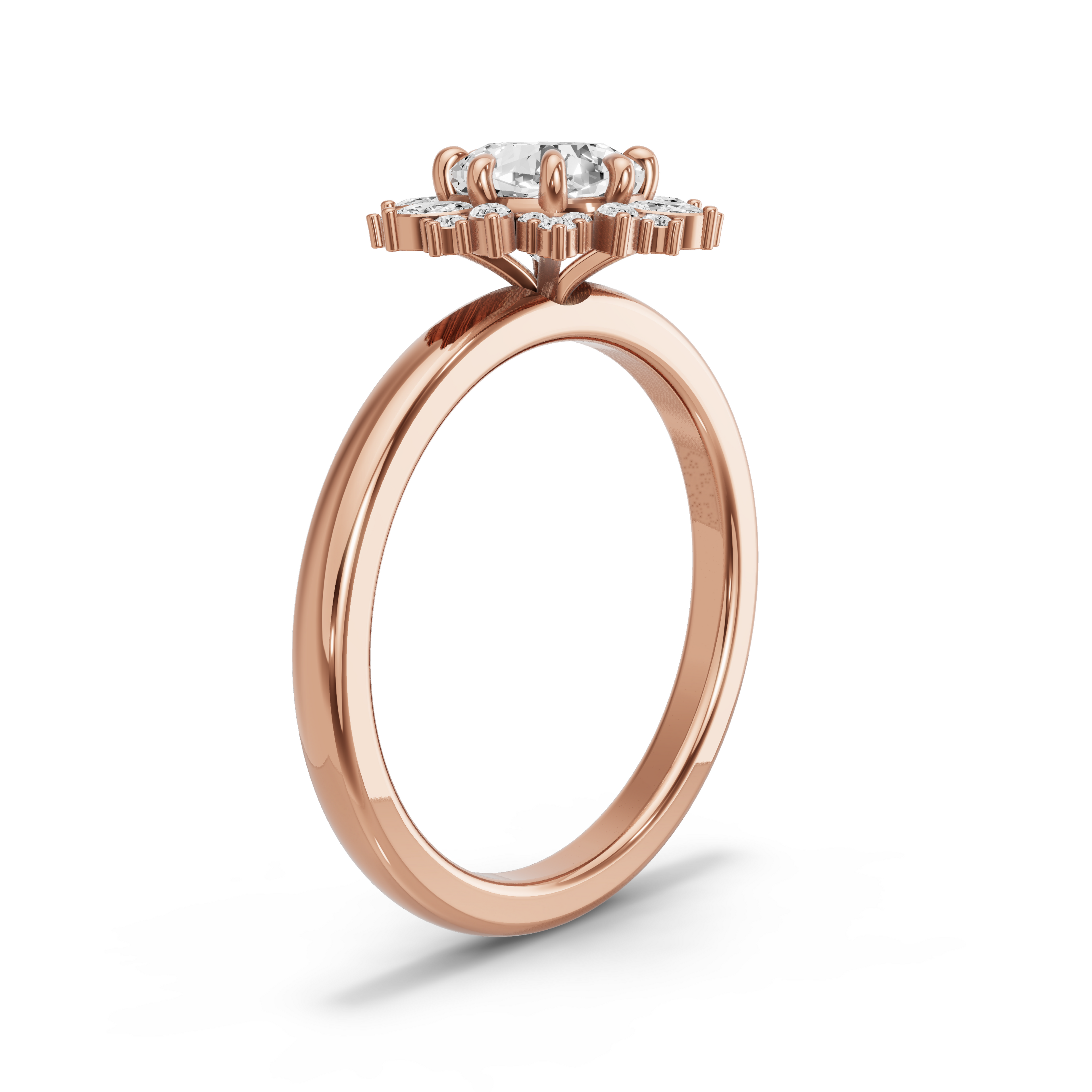 Image for Square Cushion Fancy Halo Ring with Solitaire band