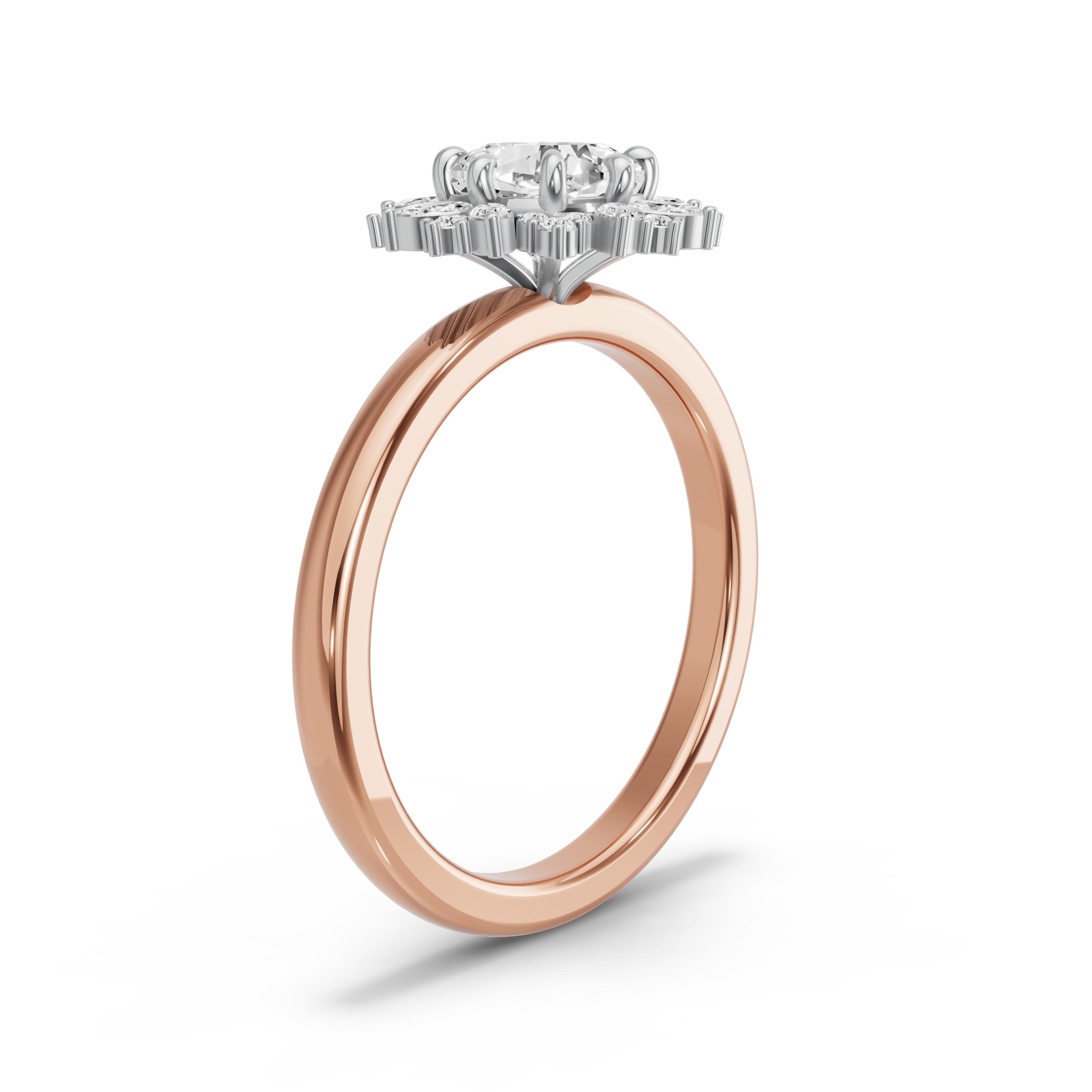 Image for Square Cushion Fancy Halo Ring with Solitaire band
