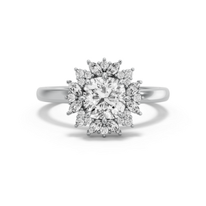 Image for Square Cushion Fancy Halo Ring with Solitaire band