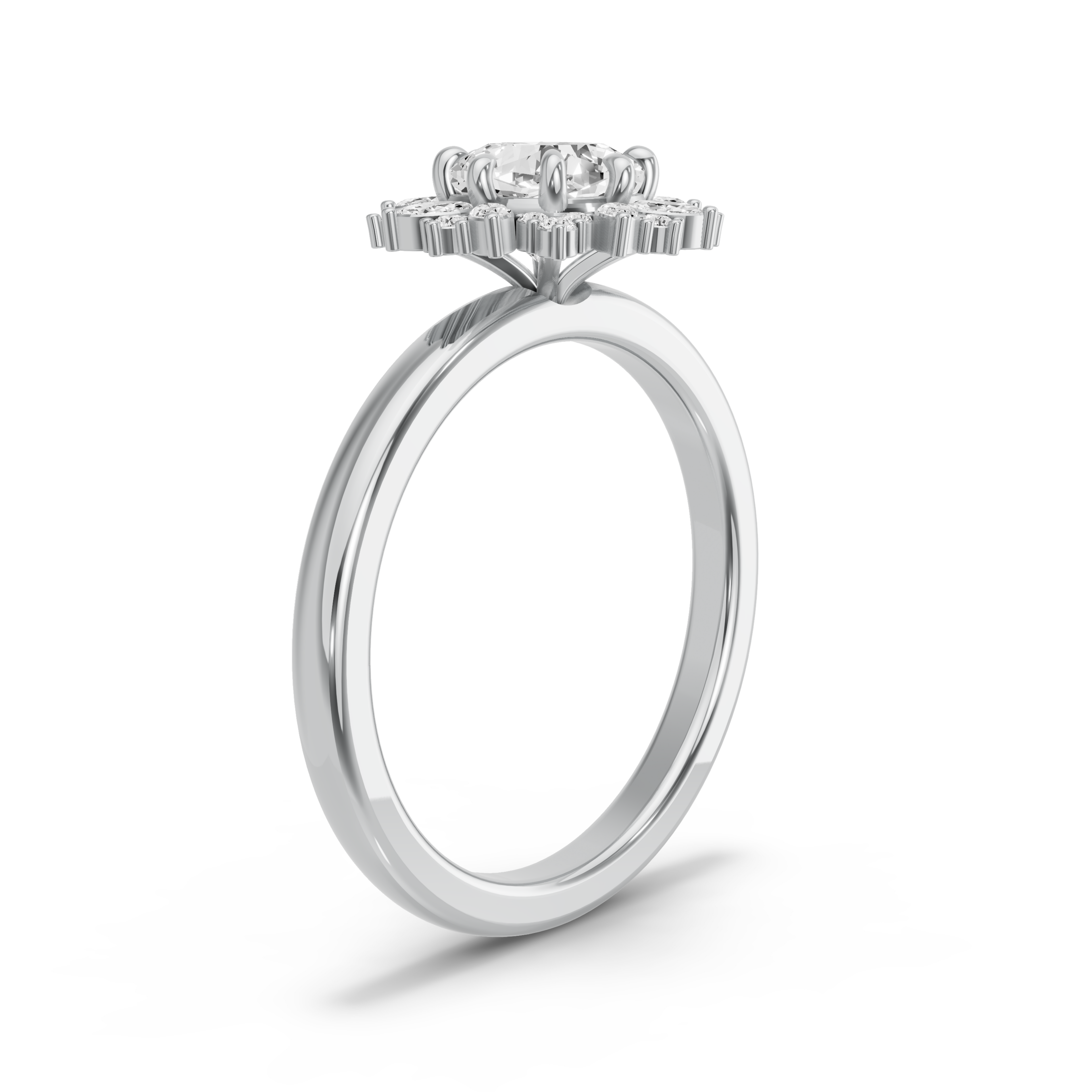 Image for Square Cushion Fancy Halo Ring with Solitaire band